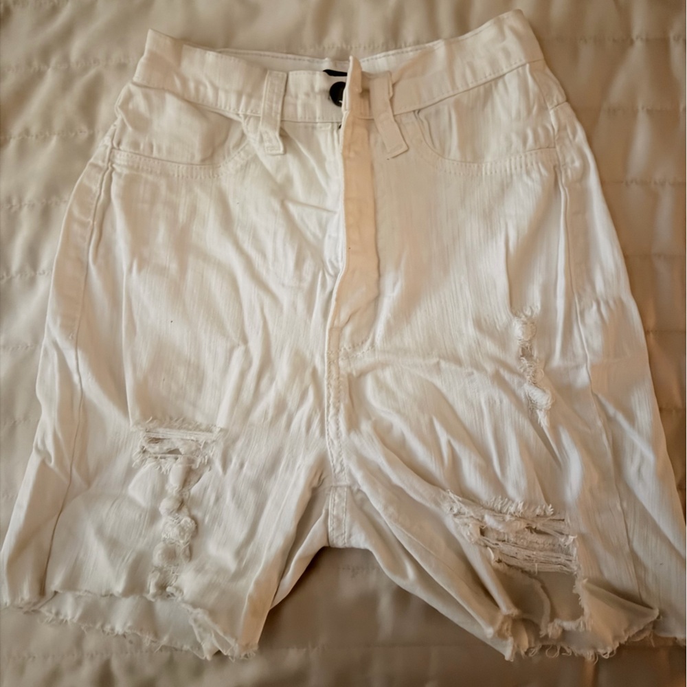 Fashion Nova White Denim Shorts